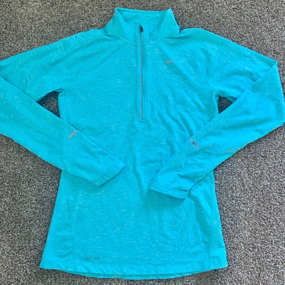 Tiff. Blue Nike quarter zip long sleeve